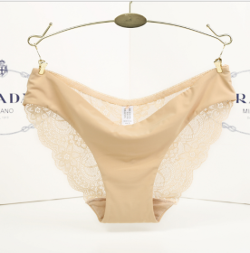 Lace ladies low waist briefs (Option: Skin colour-M)