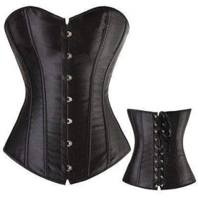 Bustier Lace up Boned Top Corset Waist Shaper (Option: XXL-Black)