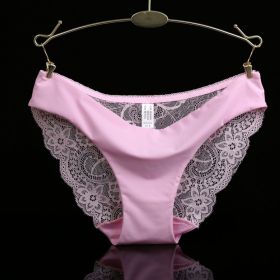 Lace ladies low waist briefs (Option: Light Pink-XL)