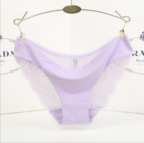 Lace ladies low waist briefs (Option: Lavender-XL)