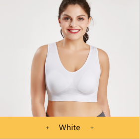 Sports Bra No Steel Ring Chest Wrap No Trace Female Underwear Beauty Yoga Back Shockproof (Option: White-3XL)