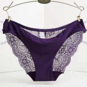 Lace ladies low waist briefs (Option: Purple-M)