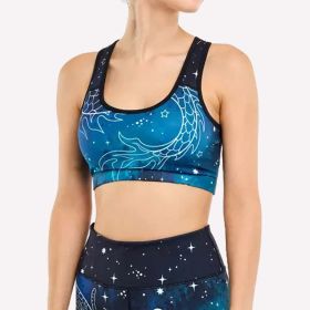 Women's Padded Sports Bra Fitness Workout Running Shirts Yoga Bra Athletic Tops (Option: Starry Blue-XL)