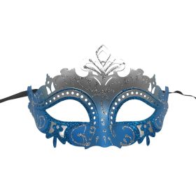 Halloween Party Half Face Mask Masquerade Party Mask Costume Prop (Color: blue white)