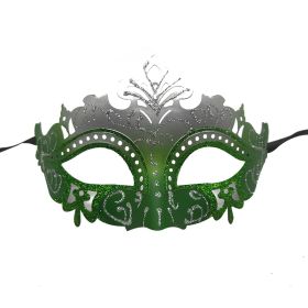 Halloween Party Half Face Mask Masquerade Party Mask Costume Prop (Color: green white)