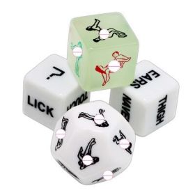 Glow In Dark Erotic Love Dice Toys Adult Couple Lovers Party Fun Games Aid Sex Toy Valentines Day Gift for Boyfriend Girlfriend (Color: 4PCS)