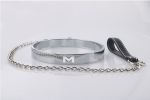 SM Metal Stainless Steel Neck Collar BDSM Sexy Leash Ring Chain Slave Bondage Toys Role Play Erotic Sex Toys For Women Men